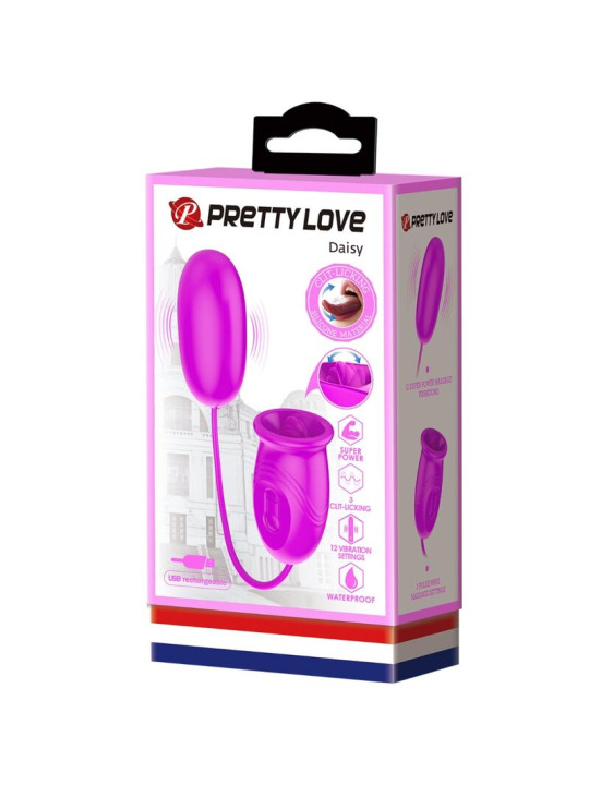 HUEVO VIBRADOR DUAL RECARGABLE 12 MODOS MORADO DE LA MARCA PRETTY LOVE FLIRTATION