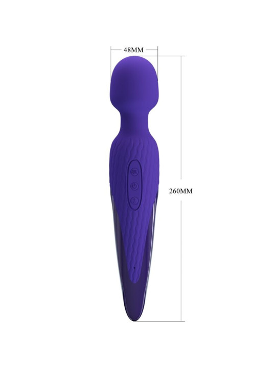 VIBRADOR WAND EFECTO CALOR 7 MODOS SILICONA VIOLETA DE LA MARCA PRETTY LOVE YOUTH