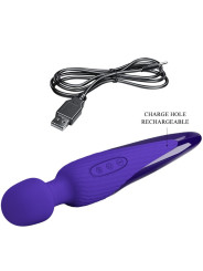 VIBRADOR WAND EFECTO CALOR 7 MODOS SILICONA VIOLETA DE LA MARCA PRETTY LOVE YOUTH