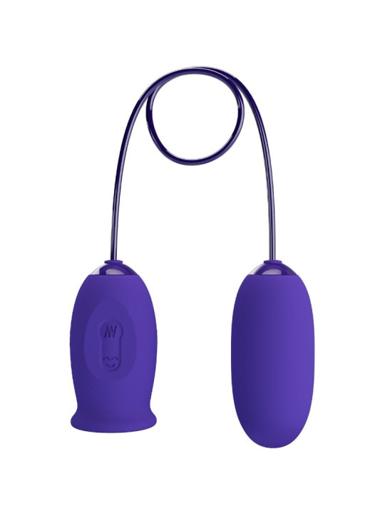 HUEVO VIBRADOR RECARGABLE CON LAMIDO Y 12 MODOS VIOLETA DE LA MARCA PRETTY LOVE YOUTH
