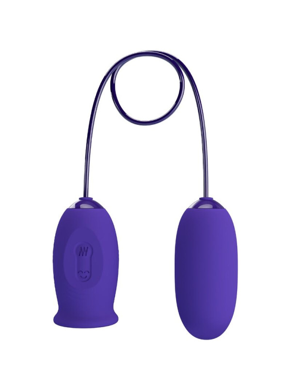 HUEVO VIBRADOR RECARGABLE CON LAMIDO Y 12 MODOS VIOLETA DE LA MARCA PRETTY LOVE YOUTH