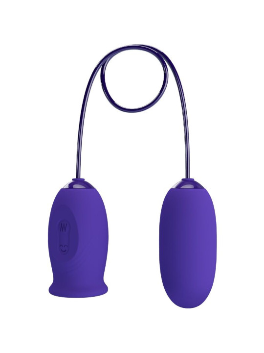 HUEVO VIBRADOR RECARGABLE CON LAMIDO Y 12 MODOS VIOLETA DE LA MARCA PRETTY LOVE YOUTH