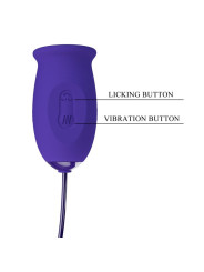 HUEVO VIBRADOR RECARGABLE CON LAMIDO Y 12 MODOS VIOLETA DE LA MARCA PRETTY LOVE YOUTH