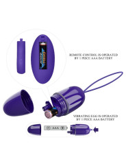 HUEVO VIBRADOR REMOTO INALÁMBRICO 12 MODOS VIOLETA DE LA MARCA PRETTY LOVE YOUTH
