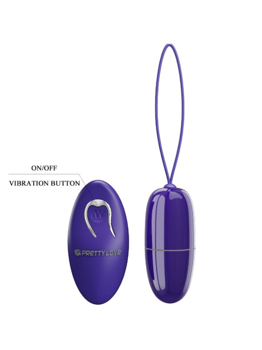 HUEVO VIBRADOR REMOTO INALÁMBRICO 12 MODOS VIOLETA DE LA MARCA PRETTY LOVE YOUTH