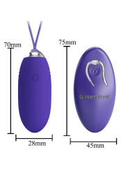 HUEVO VIBRADOR REMOTO 12 MODOS VIOLETA JENNY YOUTH DE LA MARCA PRETTY LOVE YOUTH