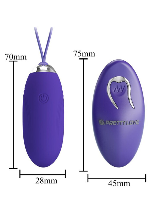 HUEVO VIBRADOR REMOTO 12 MODOS VIOLETA JENNY YOUTH DE LA MARCA PRETTY LOVE YOUTH