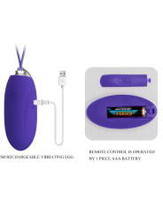 HUEVO VIBRADOR REMOTO 12 MODOS VIOLETA JENNY YOUTH DE LA MARCA PRETTY LOVE YOUTH