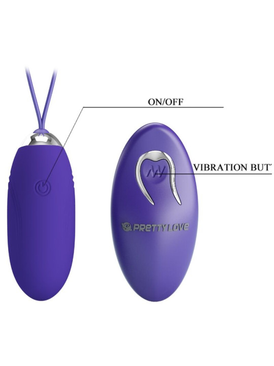 HUEVO VIBRADOR REMOTO 12 MODOS VIOLETA JENNY YOUTH DE LA MARCA PRETTY LOVE YOUTH
