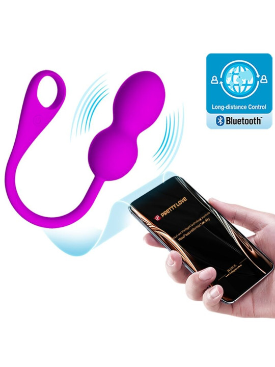 BOLAS KEGEL VIBRADORAS RECARGABLES 12 FUNCIONES MORADO DE LA MARCA PRETTY LOVE SMART