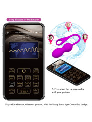 BOLAS KEGEL VIBRADORAS RECARGABLES 12 FUNCIONES MORADO DE LA MARCA PRETTY LOVE SMART