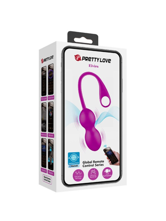 BOLAS KEGEL VIBRADORAS RECARGABLES 12 FUNCIONES MORADO DE LA MARCA PRETTY LOVE SMART