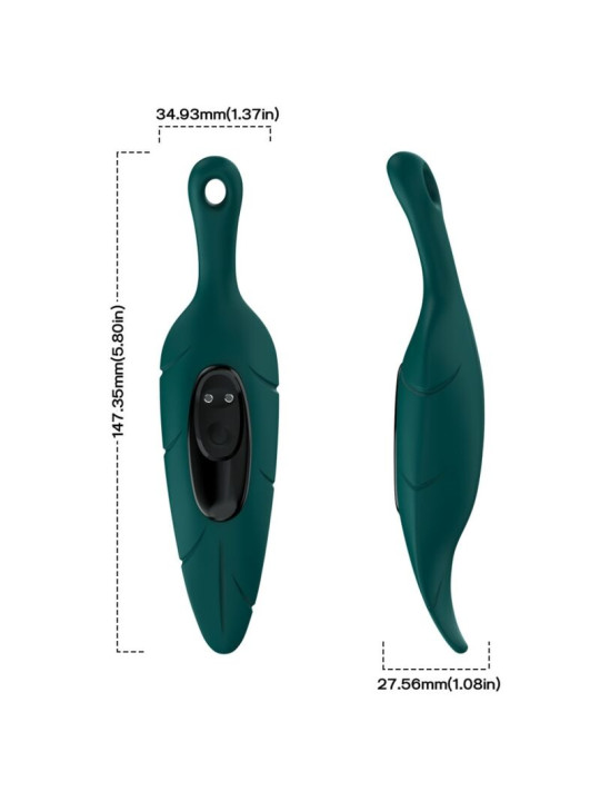 VIBRADOR HOJA VERDE ARMONY 9 MODOS SILICONA MÉDICA DE LA MARCA ARMONY STIMULATORS