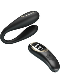 VIBRADOR DOBLE ESTIMULACIÓN CONTROL REMOTO 10 MODOS DE LA MARCA PRETTY LOVE C-TYPE