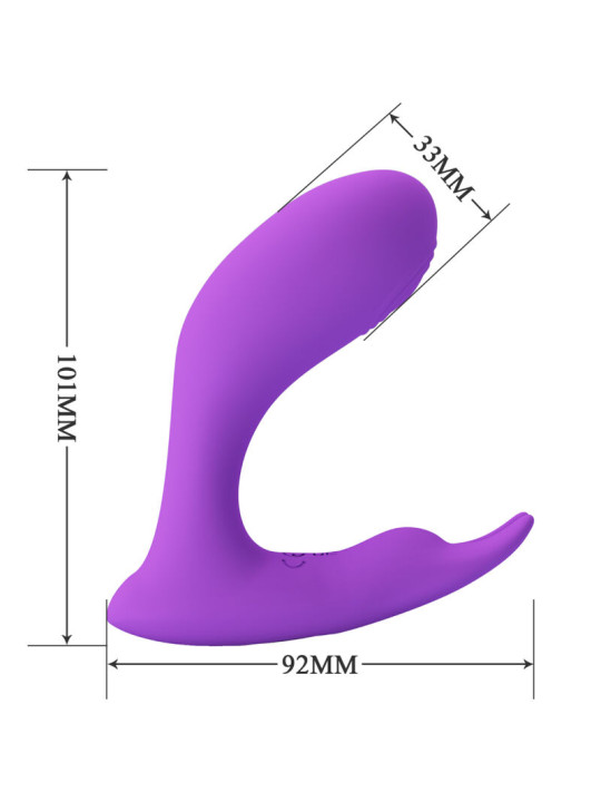 MASAJADOR VIBRADOR CONTROL REMOTO VIOLETA 12 MODOS DE LA MARCA PRETTY LOVE BOTTOM