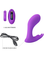 MASAJADOR VIBRADOR CONTROL REMOTO VIOLETA 12 MODOS DE LA MARCA PRETTY LOVE BOTTOM