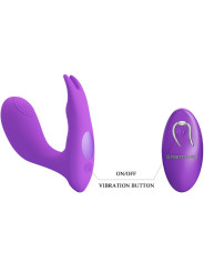 MASAJADOR VIBRADOR CONTROL REMOTO VIOLETA 12 MODOS DE LA MARCA PRETTY LOVE BOTTOM