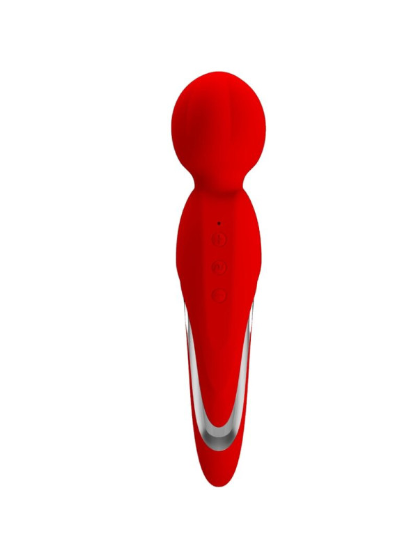 VIBRADOR WAND ROJO 7 FUNCIONES 5 INTENSIDADES DE LA MARCA PRETTY LOVE FLIRTATION