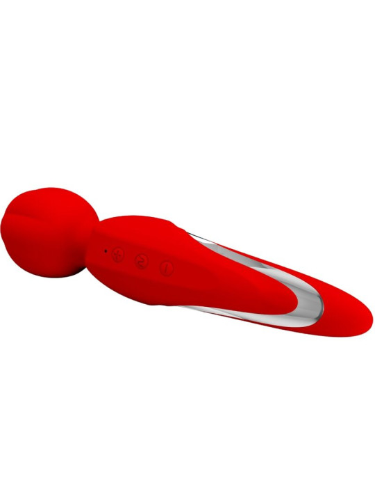 VIBRADOR WAND ROJO 7 FUNCIONES 5 INTENSIDADES DE LA MARCA PRETTY LOVE FLIRTATION