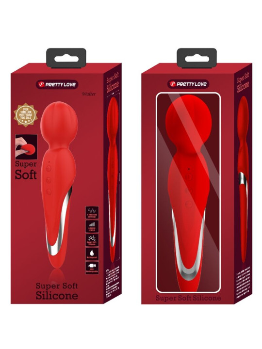 VIBRADOR WAND ROJO 7 FUNCIONES 5 INTENSIDADES DE LA MARCA PRETTY LOVE FLIRTATION