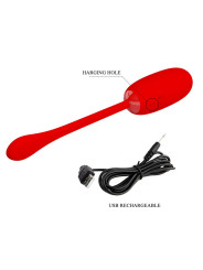 HUEVO VIBRADOR RECARGABLE IMPERMEABLE 12 MODOS ROJO DE LA MARCA PRETTY LOVE SMART