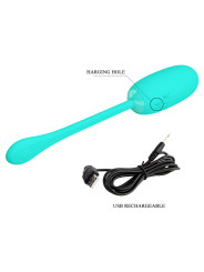 HUEVO VIBRADOR RECARGABLE IMPERMEABLE 12 MODOS VERDE AGUA DE LA MARCA PRETTY LOVE SMART