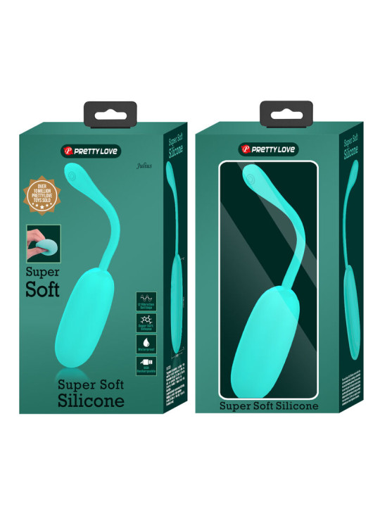 HUEVO VIBRADOR RECARGABLE IMPERMEABLE 12 MODOS VERDE AGUA DE LA MARCA PRETTY LOVE SMART