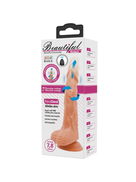VIBRADOR REALISTA CON VENTOSA 7 MODOS CONTROL REMOTO DE LA MARCA BAILE DILDOS