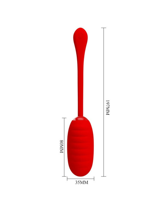 HUEVO VIBRADOR RECARGABLE SILICONA 12 FUNCIONES ROJO DE LA MARCA PRETTY LOVE SMART