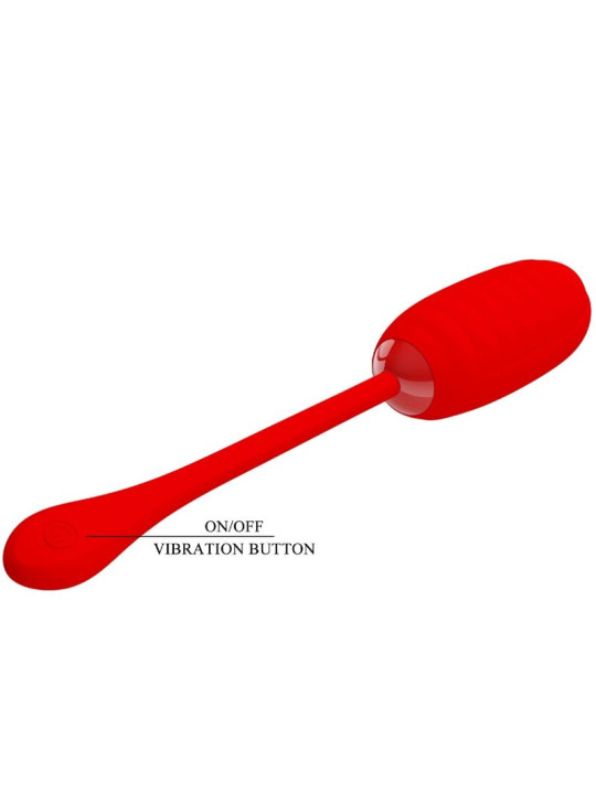 HUEVO VIBRADOR RECARGABLE SILICONA 12 FUNCIONES ROJO DE LA MARCA PRETTY LOVE SMART