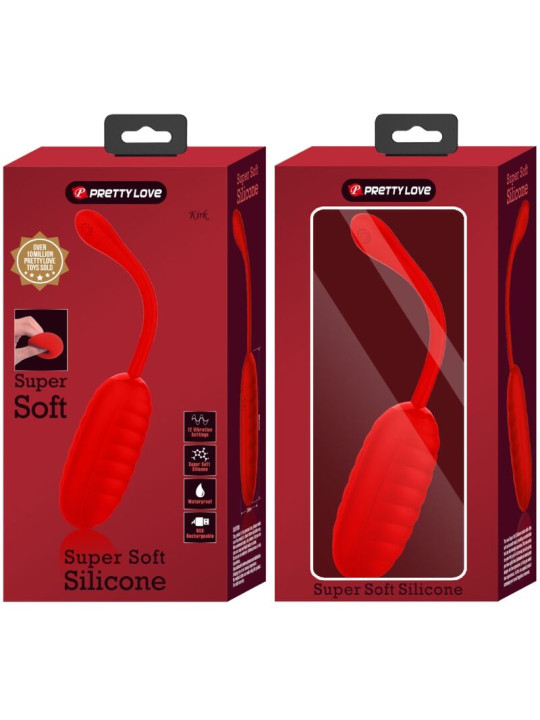 HUEVO VIBRADOR RECARGABLE SILICONA 12 FUNCIONES ROJO DE LA MARCA PRETTY LOVE SMART