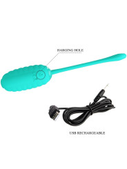 HUEVO VIBRADOR RECARGABLE SILICONA 12 MODOS VERDE AGUA DE LA MARCA PRETTY LOVE SMART