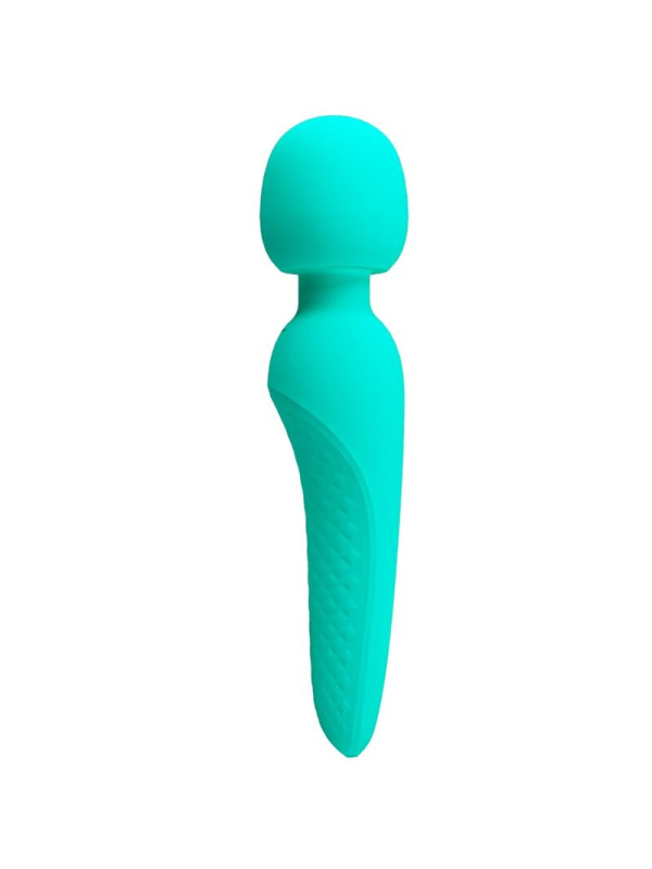 MASAJEADOR VIBRADOR 12 MODOS IMPERMEABLE VERDE AGUA DE LA MARCA PRETTY LOVE SMART