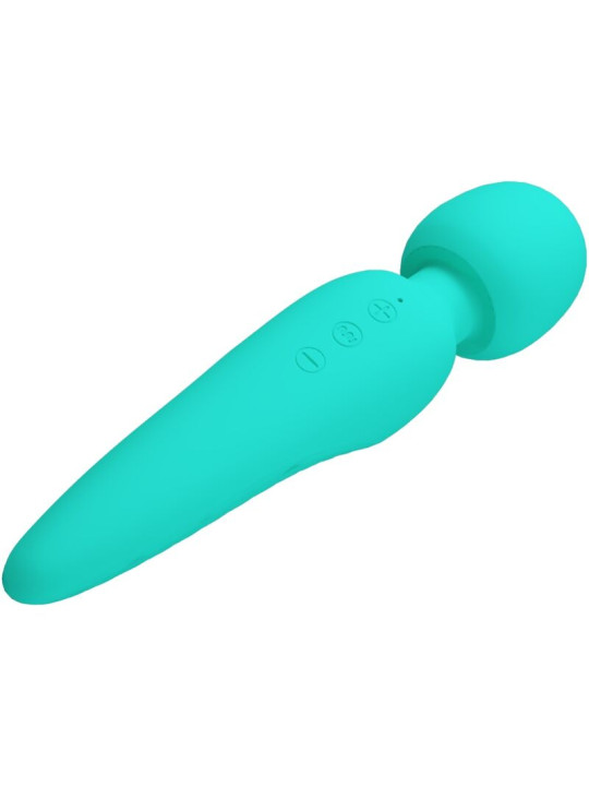 MASAJEADOR VIBRADOR 12 MODOS IMPERMEABLE VERDE AGUA DE LA MARCA PRETTY LOVE SMART