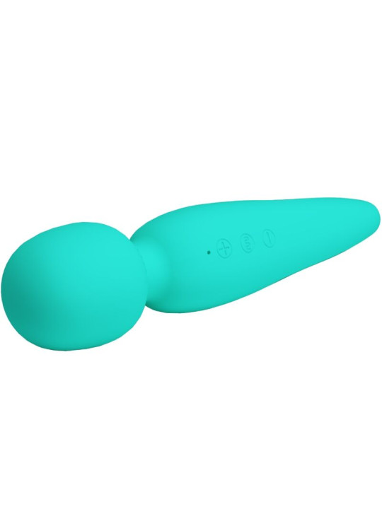 MASAJEADOR VIBRADOR 12 MODOS IMPERMEABLE VERDE AGUA DE LA MARCA PRETTY LOVE SMART