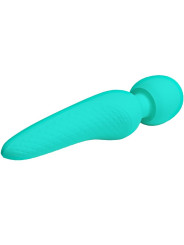 MASAJEADOR VIBRADOR 12 MODOS IMPERMEABLE VERDE AGUA DE LA MARCA PRETTY LOVE SMART