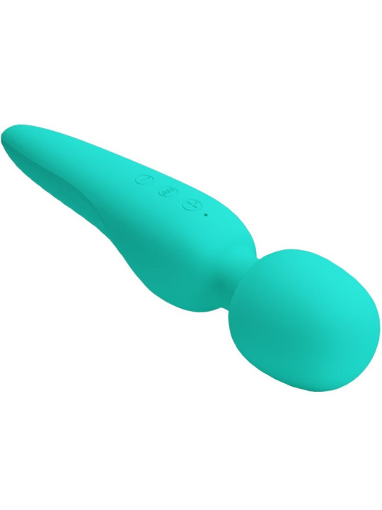 MASAJEADOR VIBRADOR 12 MODOS IMPERMEABLE VERDE AGUA DE LA MARCA PRETTY LOVE SMART