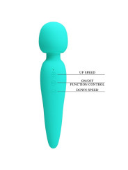 MASAJEADOR VIBRADOR 12 MODOS IMPERMEABLE VERDE AGUA DE LA MARCA PRETTY LOVE SMART