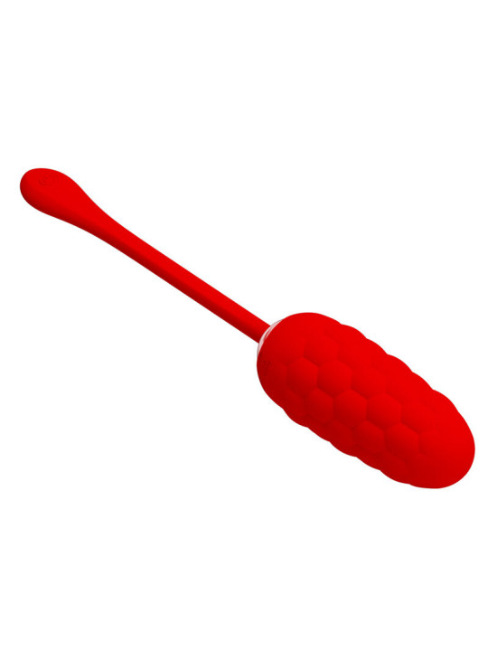 HUEVO VIBRADOR SILICONA 12 FUNCIONES RECARGABLE ROJO DE LA MARCA PRETTY LOVE SMART