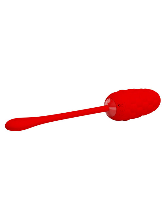 HUEVO VIBRADOR SILICONA 12 FUNCIONES RECARGABLE ROJO DE LA MARCA PRETTY LOVE SMART
