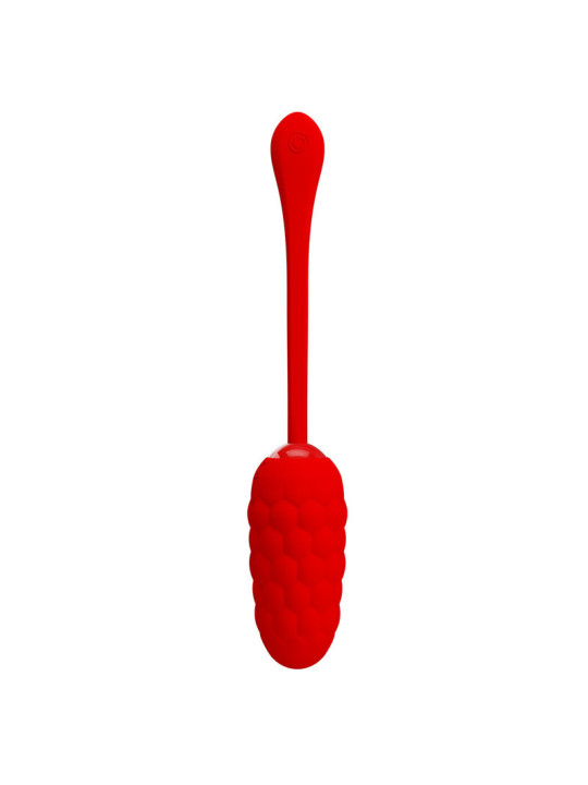 HUEVO VIBRADOR SILICONA 12 FUNCIONES RECARGABLE ROJO DE LA MARCA PRETTY LOVE SMART