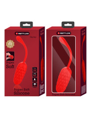 HUEVO VIBRADOR SILICONA 12 FUNCIONES RECARGABLE ROJO DE LA MARCA PRETTY LOVE SMART