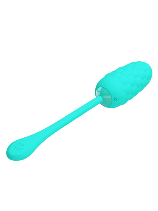 HUEVO VIBRADOR SILICONA 12 FUNCIONES RECARGABLE VERDE AGUA DE LA MARCA PRETTY LOVE SMART