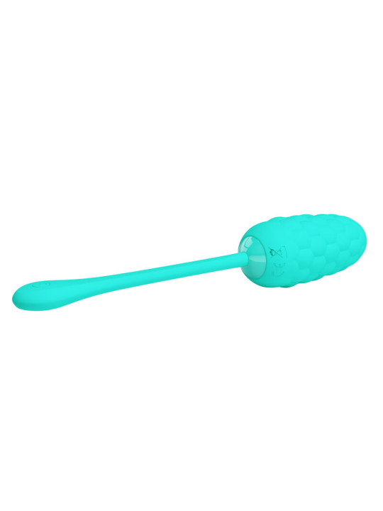 HUEVO VIBRADOR SILICONA 12 FUNCIONES RECARGABLE VERDE AGUA DE LA MARCA PRETTY LOVE SMART