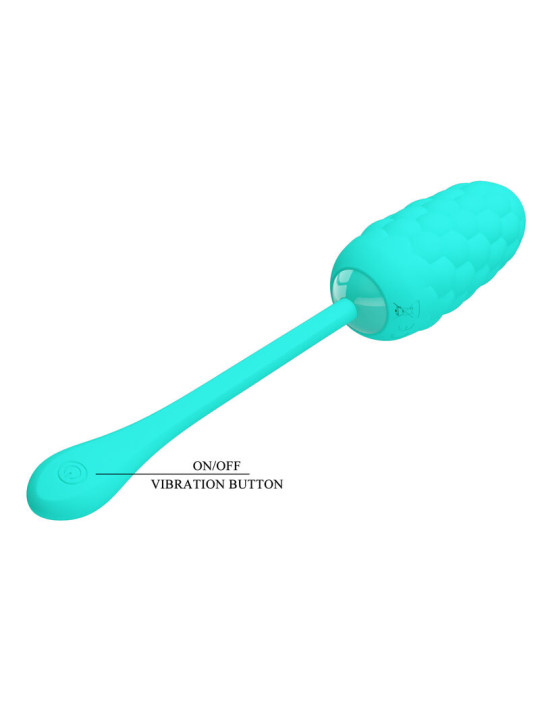 HUEVO VIBRADOR SILICONA 12 FUNCIONES RECARGABLE VERDE AGUA DE LA MARCA PRETTY LOVE SMART