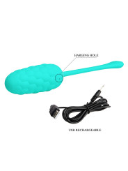 HUEVO VIBRADOR SILICONA 12 FUNCIONES RECARGABLE VERDE AGUA DE LA MARCA PRETTY LOVE SMART
