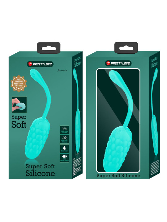 HUEVO VIBRADOR SILICONA 12 FUNCIONES RECARGABLE VERDE AGUA DE LA MARCA PRETTY LOVE SMART