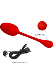HUEVO VIBRADOR RECARGABLE 12 MODOS SILICONA ROJO DE LA MARCA PRETTY LOVE FLIRTATION