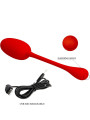 HUEVO VIBRADOR RECARGABLE 12 MODOS SILICONA ROJO DE LA MARCA PRETTY LOVE FLIRTATION