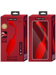 HUEVO VIBRADOR RECARGABLE 12 MODOS SILICONA ROJO DE LA MARCA PRETTY LOVE FLIRTATION